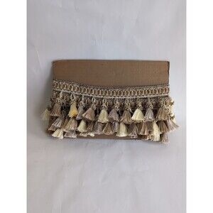 THREE SHADES OF Gold TASSEL TRIM 2 YARD PIECE 3"